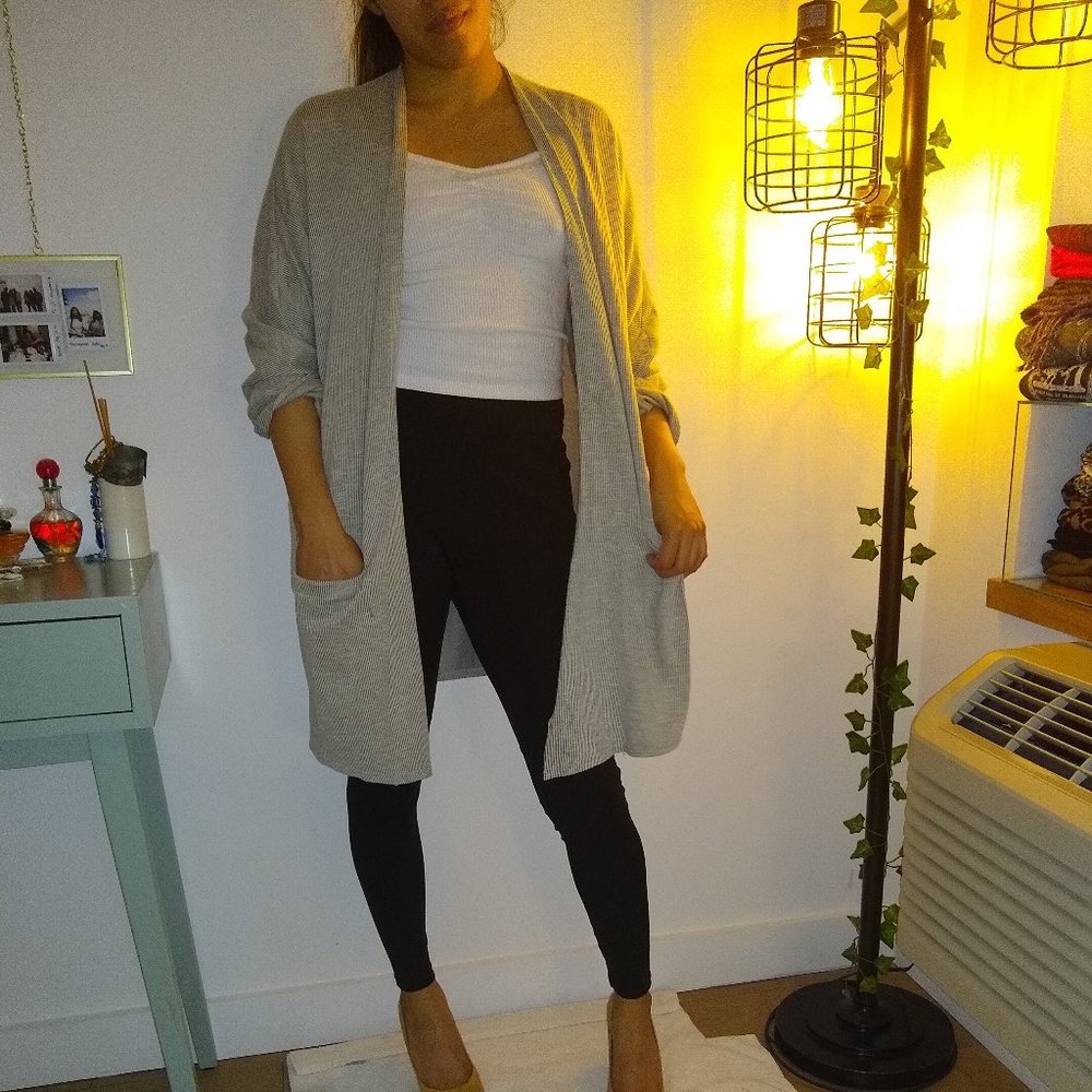 Long open front cardigan